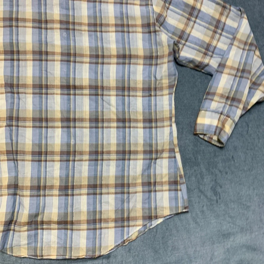 Levi's Western Shirt Men Large Multicolor Plaid Cowboy Rodeo Collared Snap Front